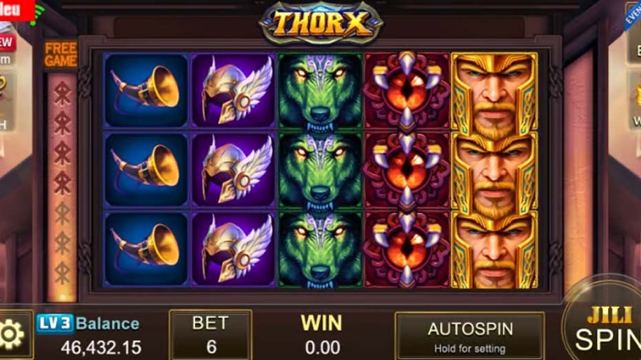 Thor X Slot Machine Pay Table